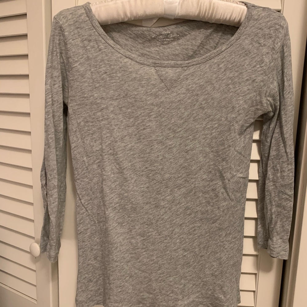 JCrew XXS Grey Boatneck Long Sleeve Tee